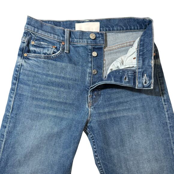 MOTHER SUPERIOR Tomcat Jeans High Rise Ankle Length Button Fly Blue 28” Waist - Picture 3 of 15